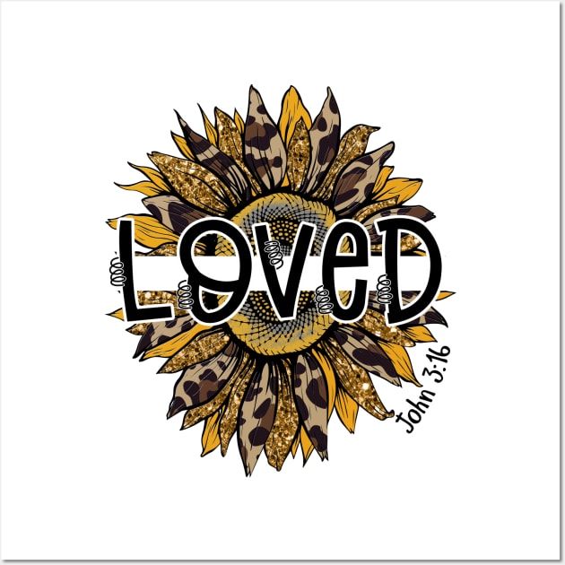 Loved John 3:16 Boho Retro Style Wall Art by little.tunny